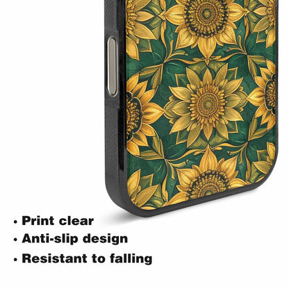 iPhone 16 Pro Max Case — Sunflower Mandala Kaleidoscope Custom, Original Design Phone Case