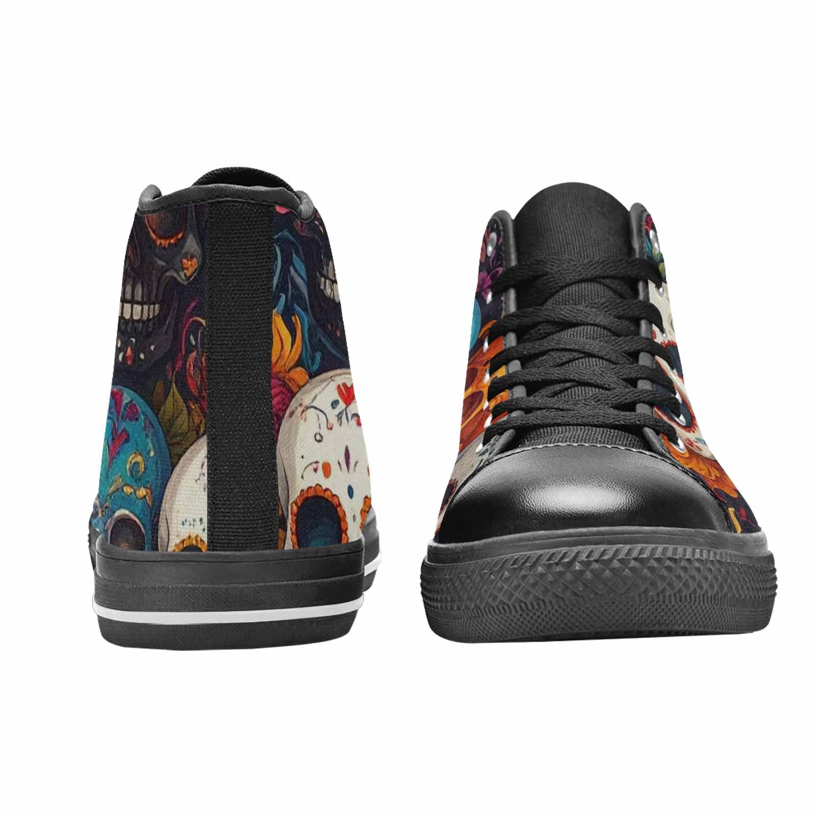 MEN'S Skull High Top Canvas Wallpaper Art Sneakers