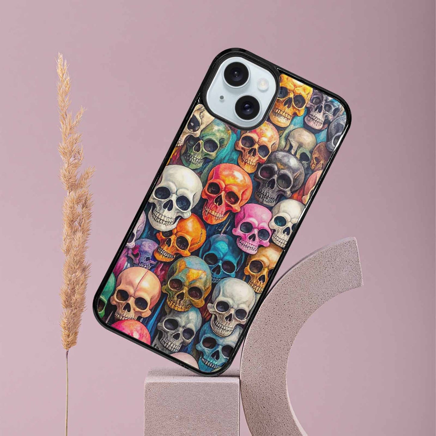 iPhone 15 Plus Case — Skulls Marbleskulls Pattern Ctw, Custom Designed Case Cover