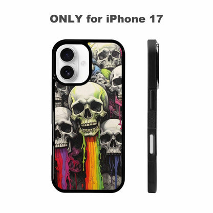 iPhone 17 Case — Rainbow From Skull\'s Mouth Gothic Skulls, Custom Print Case Cover