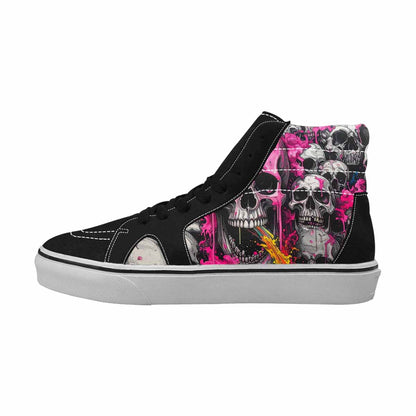 MEN'S Rainbow From Skull S High Top Canvas Vivid Custom Sneakers