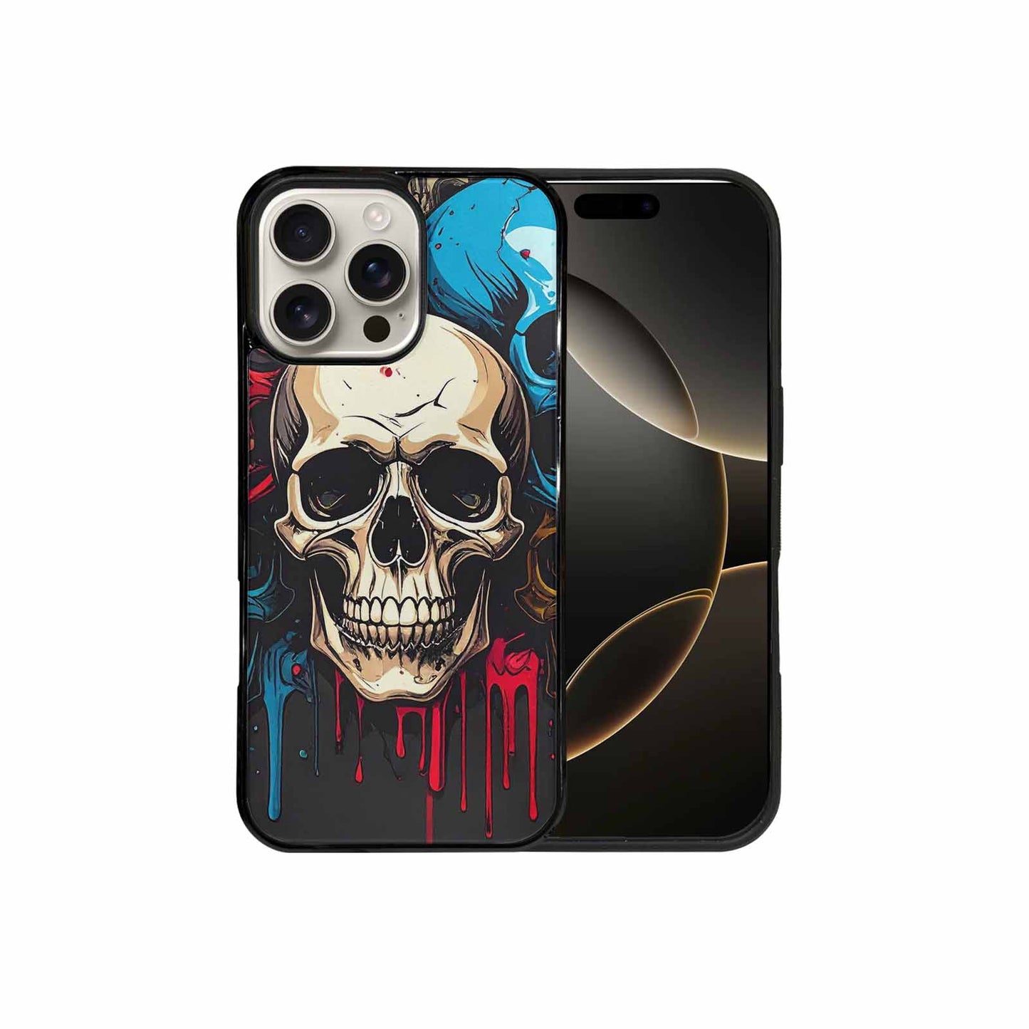 iPhone 16 Pro Max Case — Dripping Skulls Collage, Custom Art Phone Cover