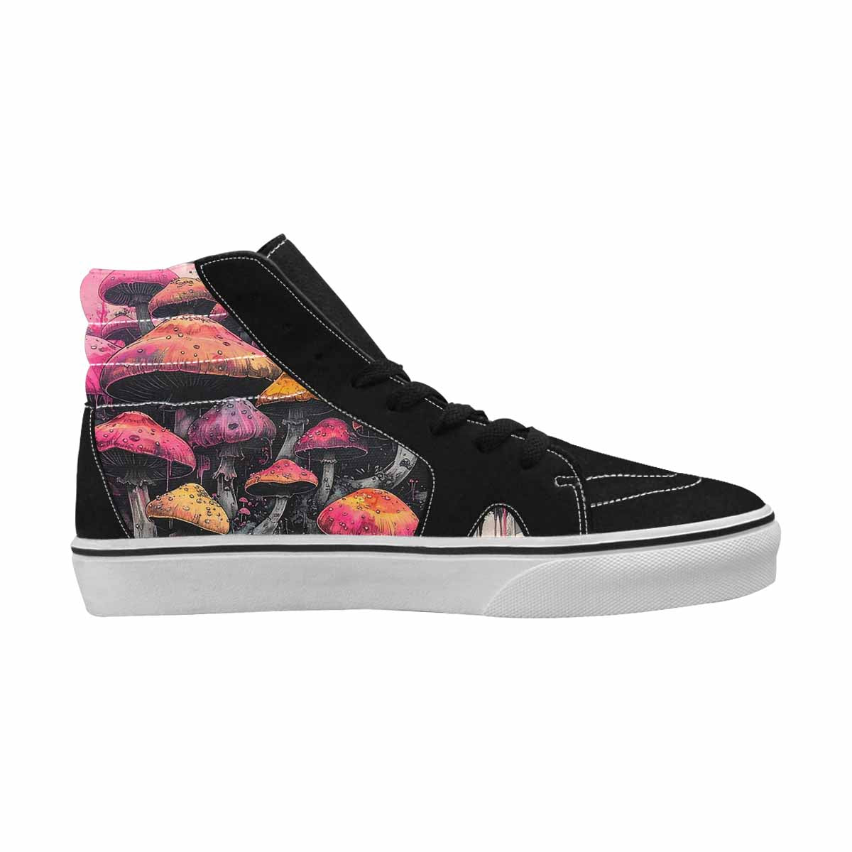 MEN'S Rainbow Drip Mushrooms High Top Canvas Dark Academia Custom Sneakers