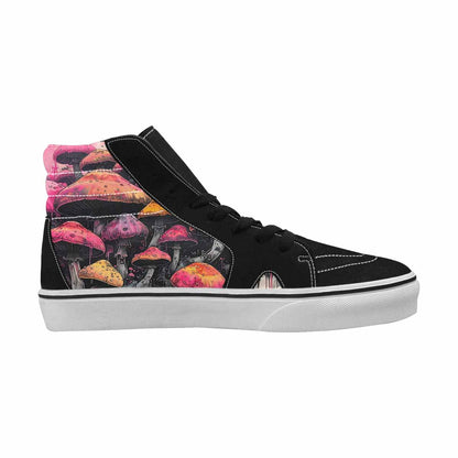 MEN'S Rainbow Drip Mushrooms High Top Canvas Dark Academia Custom Sneakers