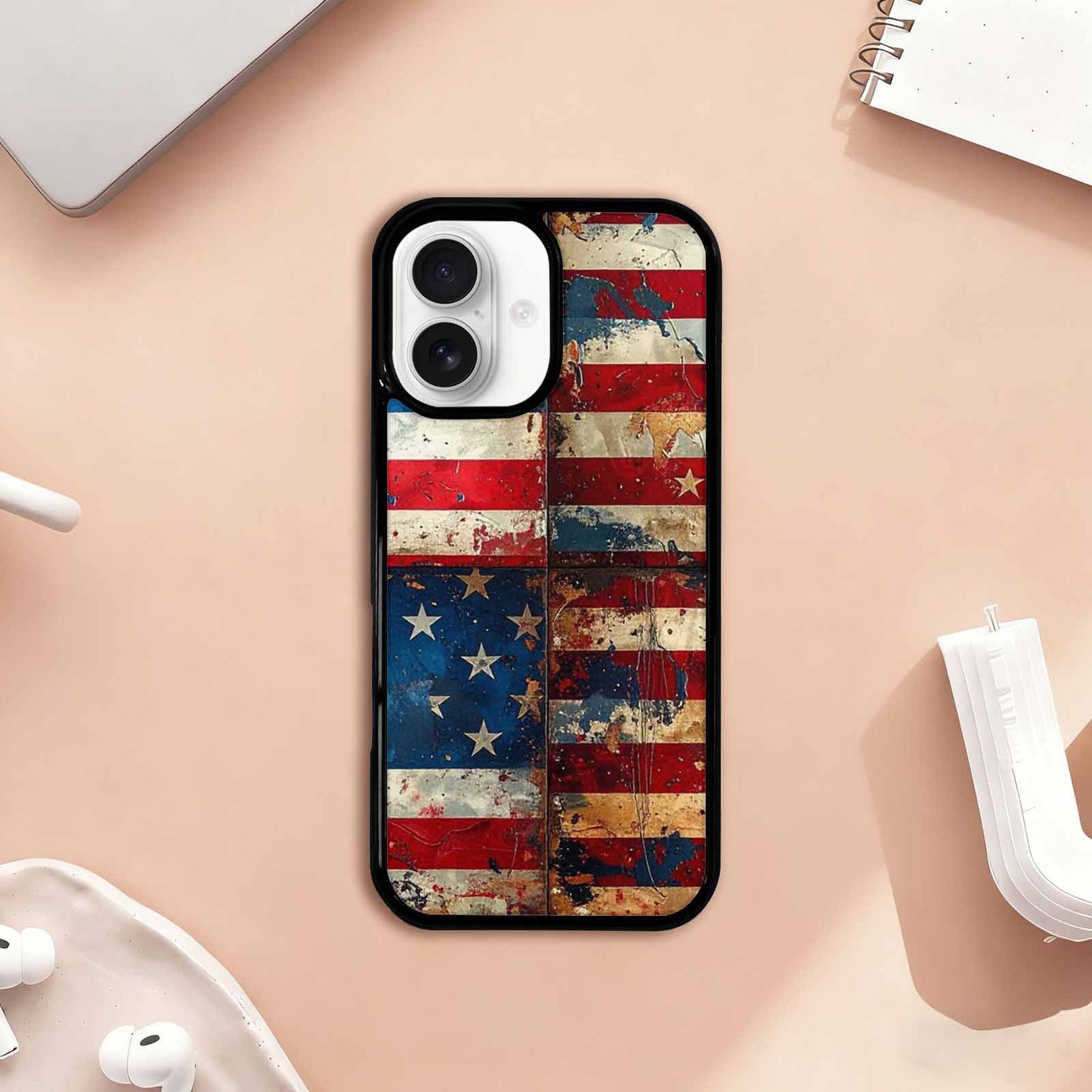 iPhone 17 Case — Small American Flag Stars Galaxy Space, Custom Made Phone Cover