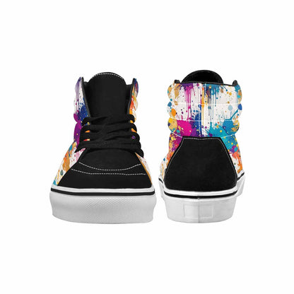 WOMEN'S Paint Splatter High Top Canvas Dark Academia Custom Shoes