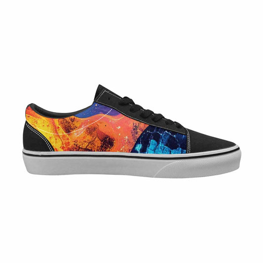 WOMEN'S Galaxy Snake Print Canvas Lace-Up Neon Fantasy Custom Sneakers