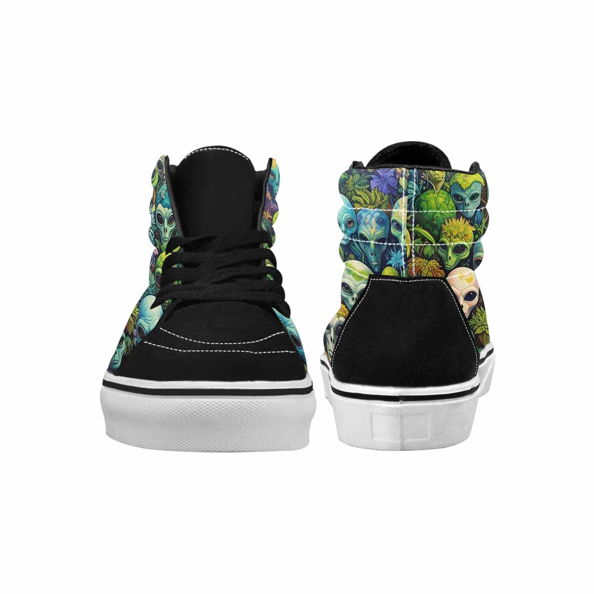 MEN'S Aliens High Top Canvas Wallpaper Art Custom Sneakers