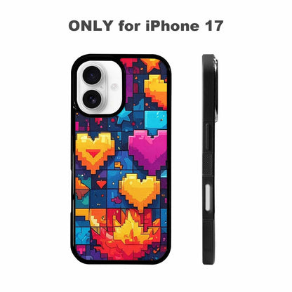 iPhone 17 Case — Pixel Art Bit Burst Original Art, Custom Print Case Cover
