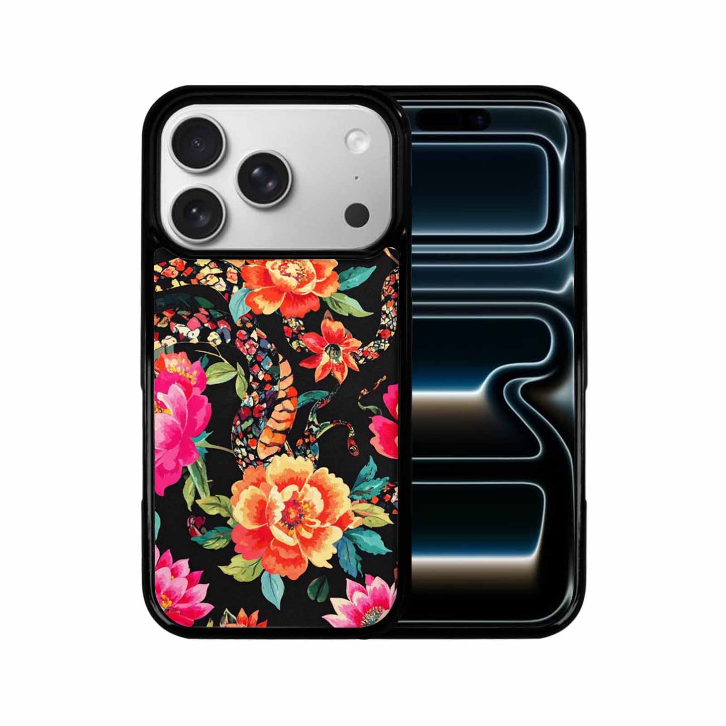 iPhone 17 Pro Case — Snakes Print Floral Seamless Pattern Floral, Custom Printed Phone Case