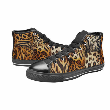 MEN'S Animal Print High Top Canvas Vivid Custom Shoes