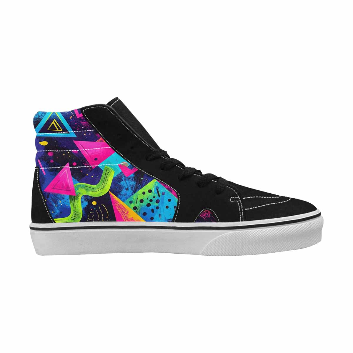 MEN'S Memphis Squiggles Triangles Dots High Top Canvas Y2K Custom Shoes