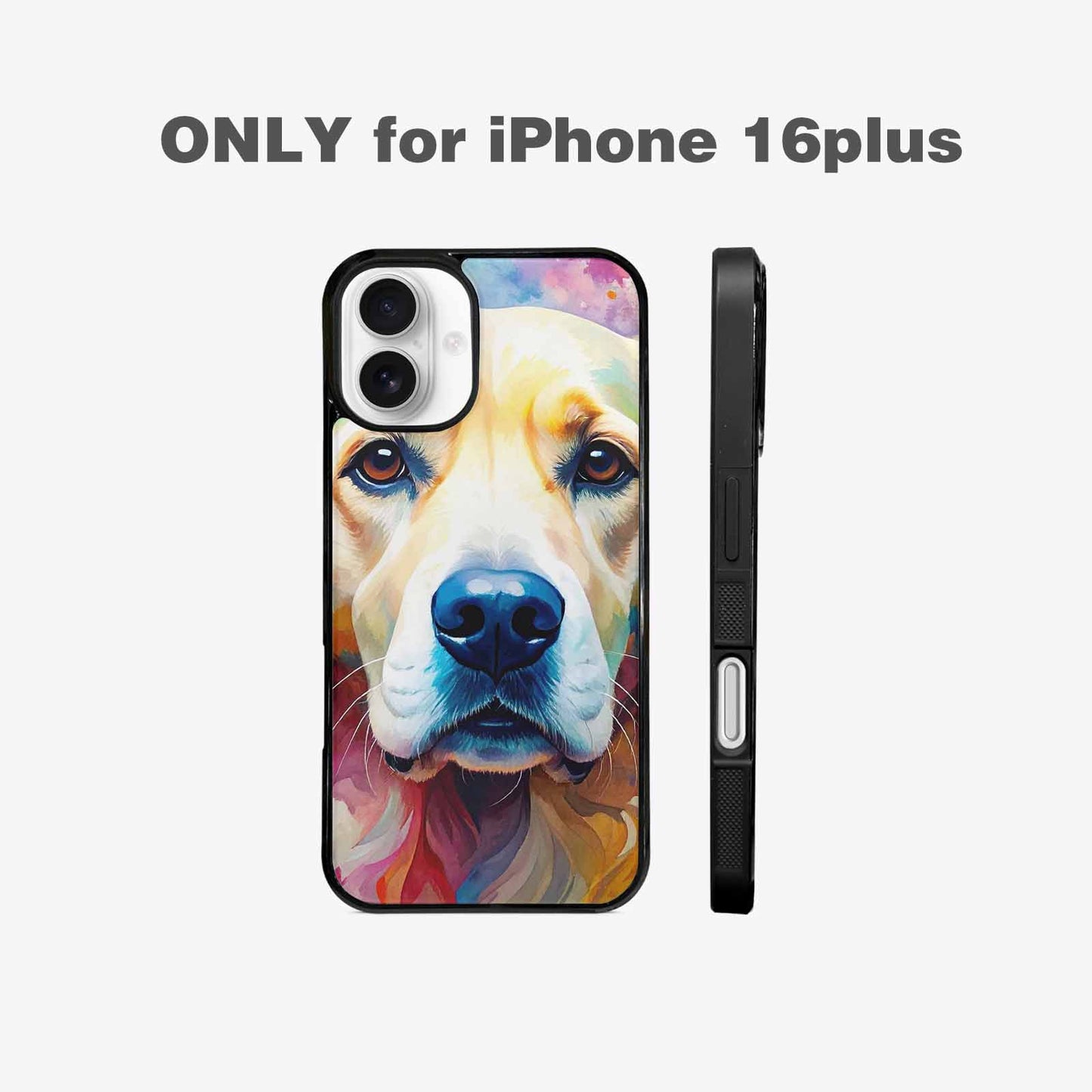 iPhone 16 Plus Case — Golden Retriever Watercolor Art Pattern Personalized, Custom Designed Case Cover