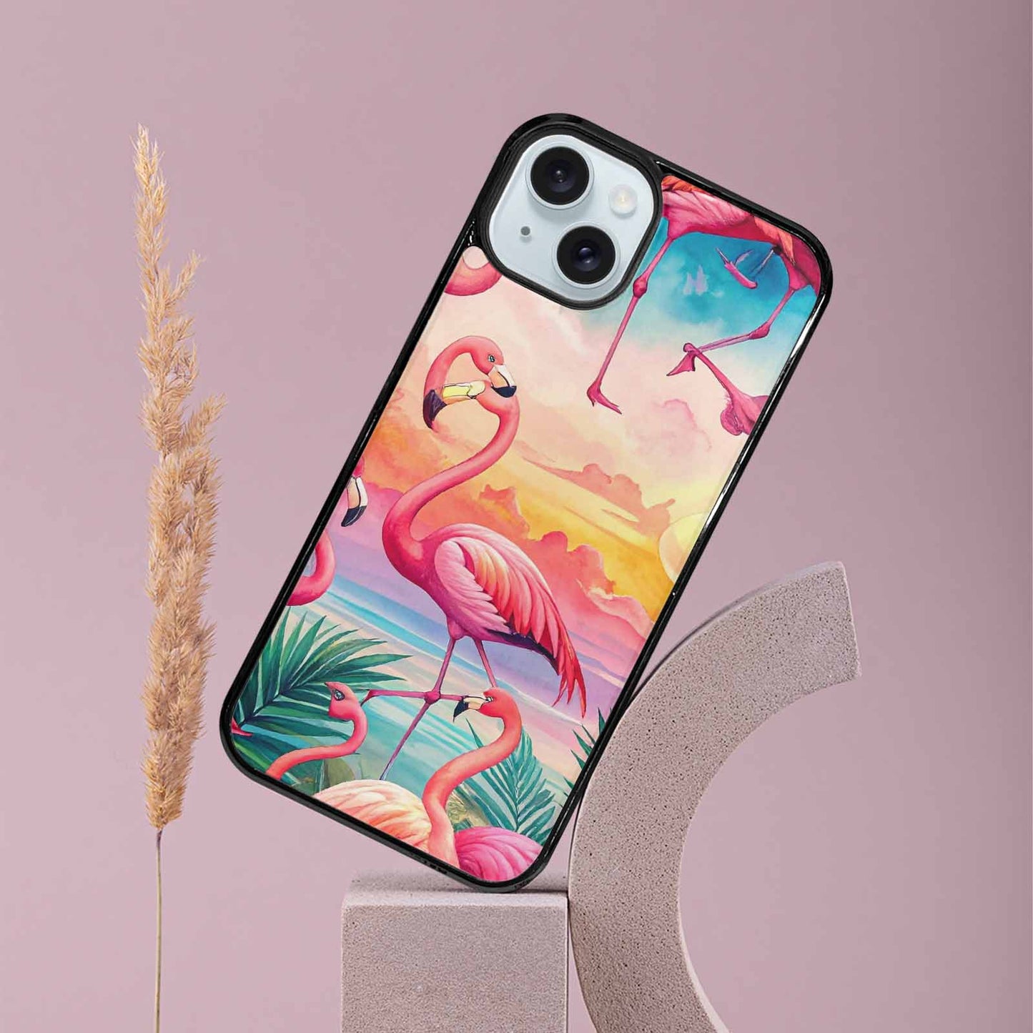 iPhone 15 Plus Case — Flamingo Tropical Flamingo Tropical Pattern Hundreds, Custom Phone Case