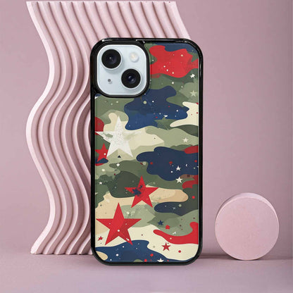 iPhone 15 Case — Military Camo Blotch Texture Blended With, Custom Made Phone Cover
