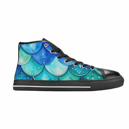MEN'S Mermaid Scale High Top Canvas Y2K Sneakers
