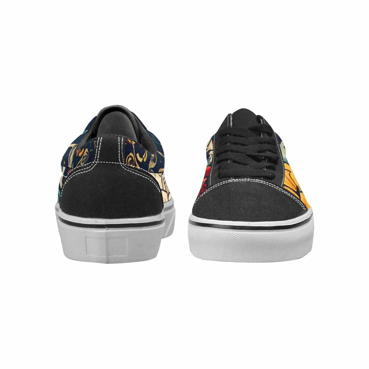 WOMEN'S Old School Tattoo Canvas Lace-Up Vibrant Chaos Sneakers