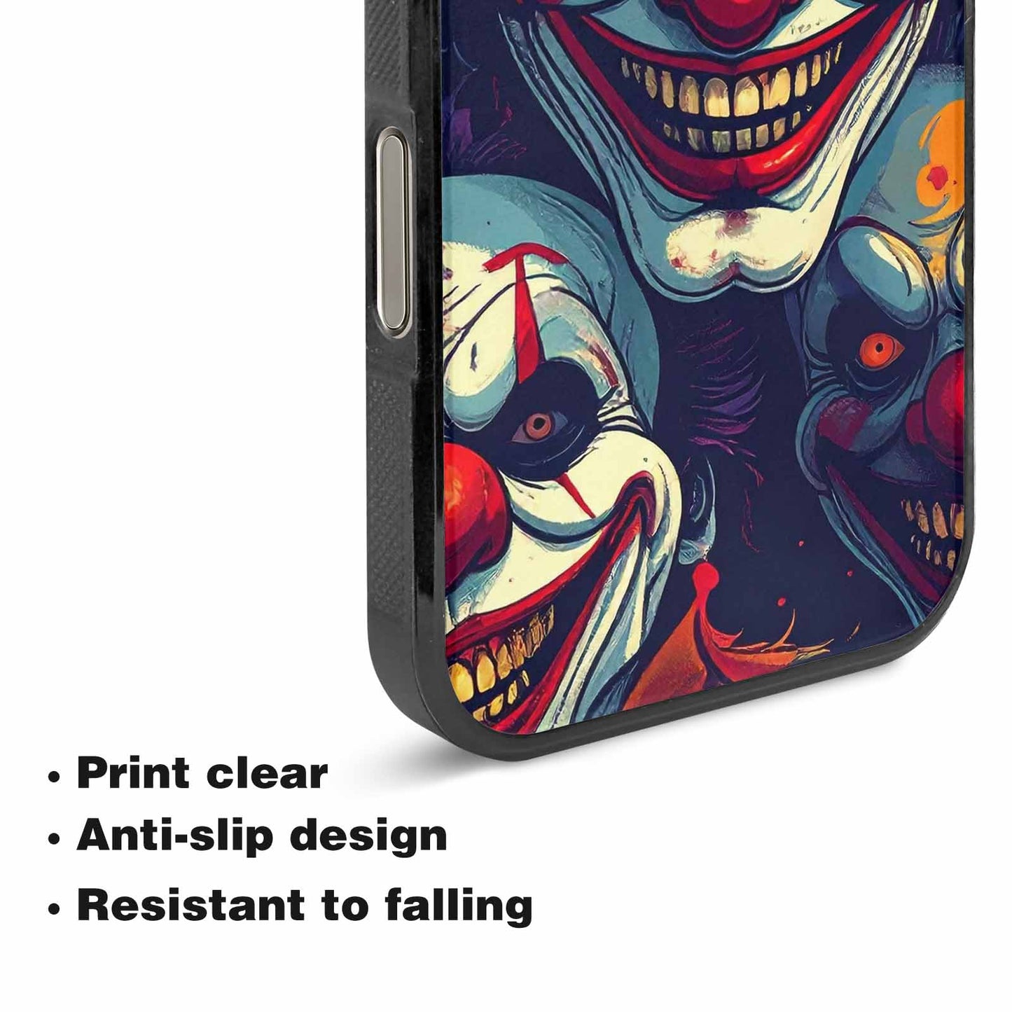 iPhone 16 Pro Max Case — Evil Clown Cartoon, Custom Print Case Cover