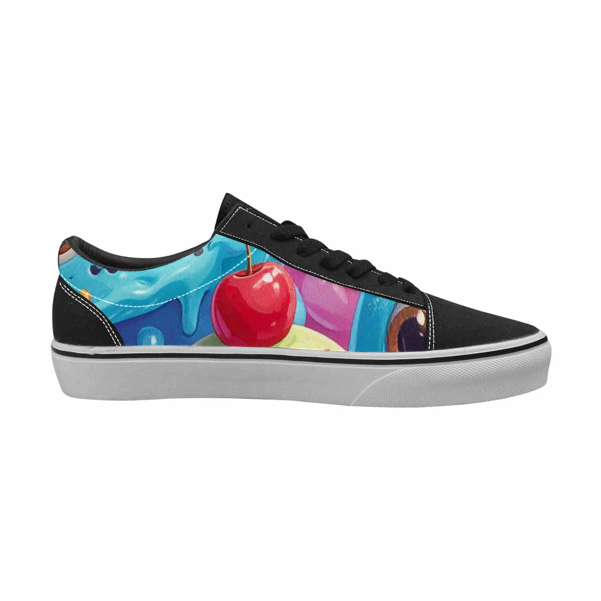 WOMEN'S Melting Icecream Monster Cherry Canvas Lace-Up Dark Academia Sneakers