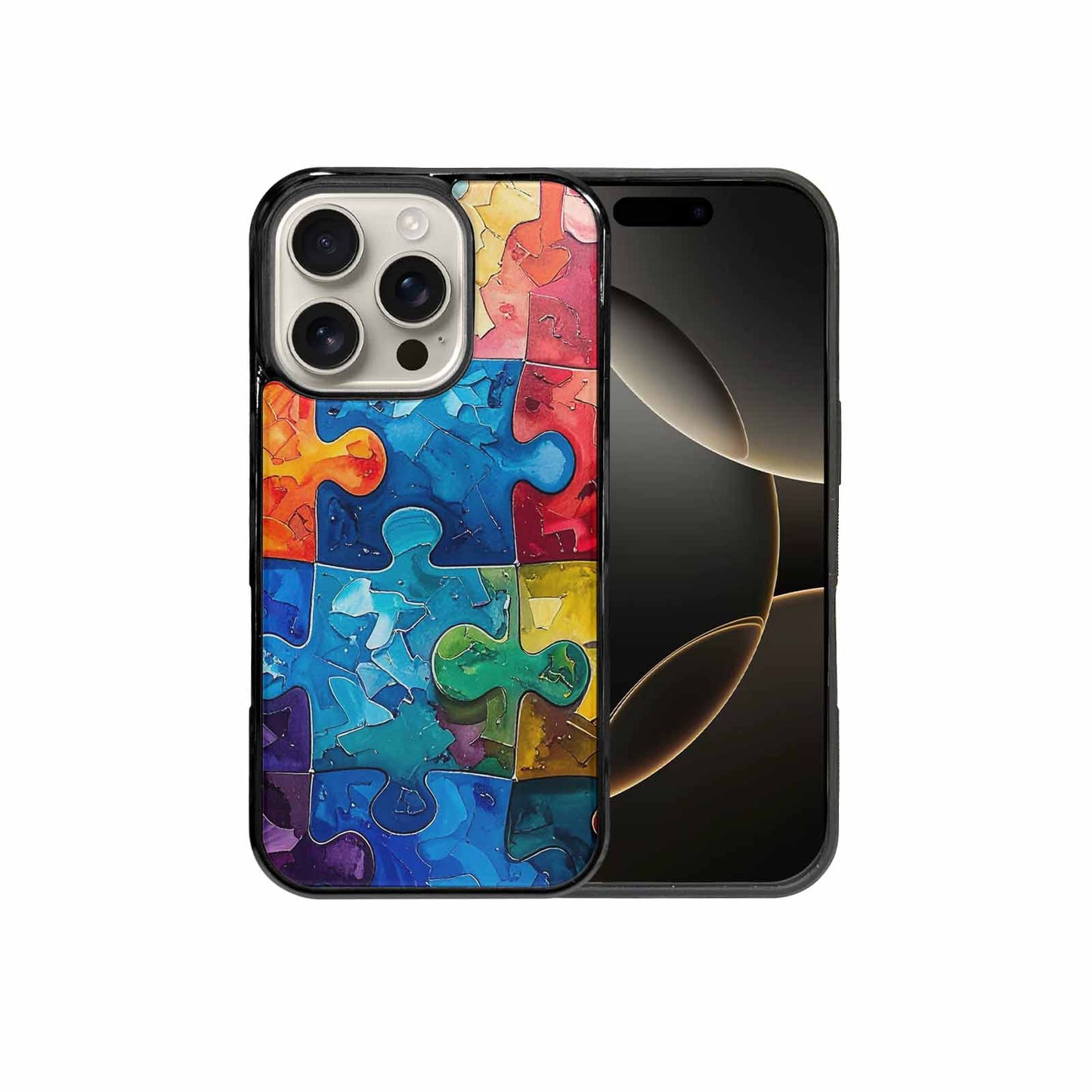 iPhone 16 Pro Case — Autism Puzzle Pieces Puzzle Piece Pattern, Custom Art Phone Cover
