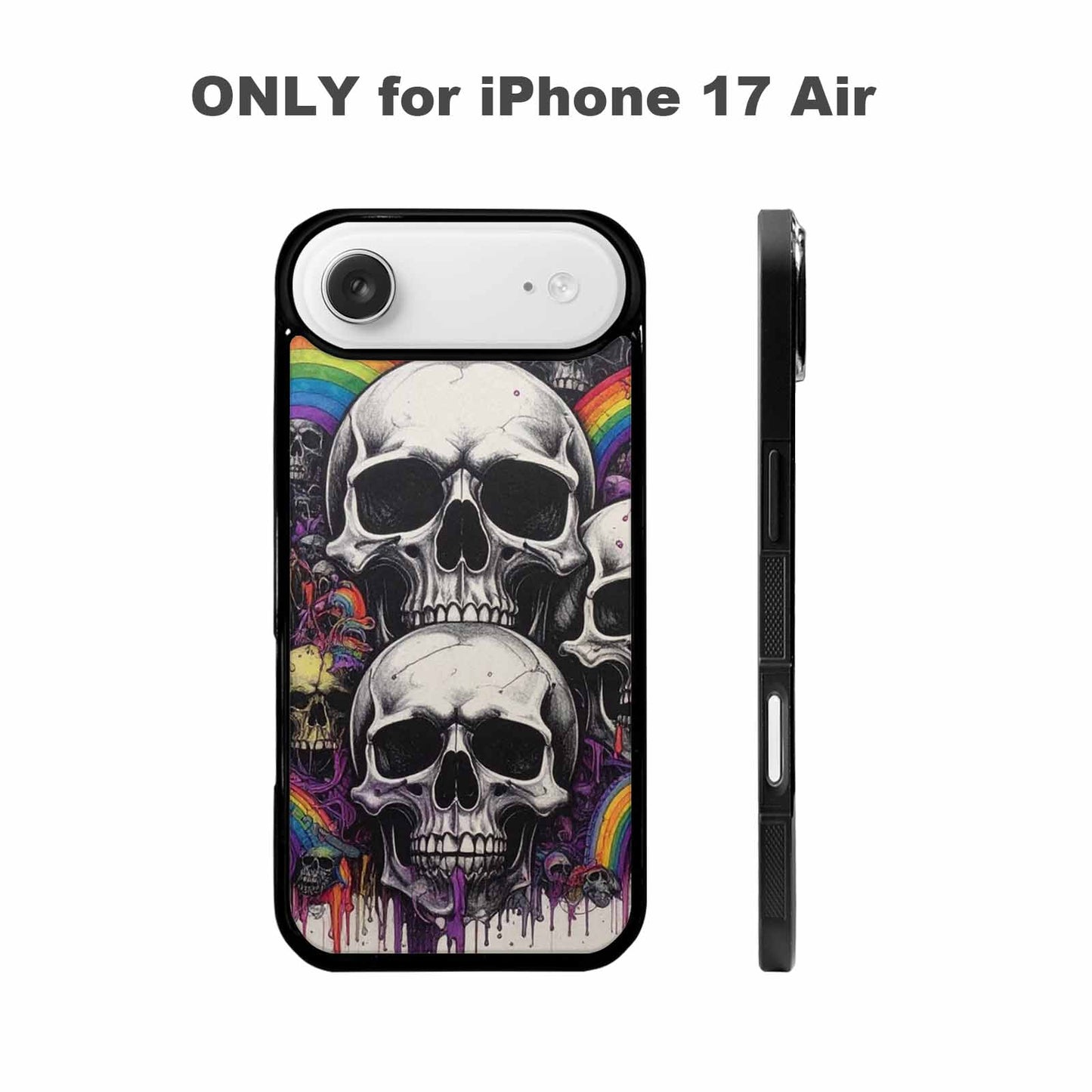 iPhone 17 Air Case — Black Purple Ink Rainbow From Gothic, Unique Phone Case Design