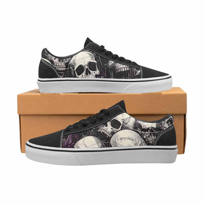 WOMEN'S Rainbow From Skull S Lace-Up Canvas Kaleidoscope Custom Sneakers