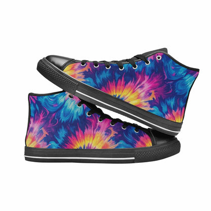 MEN'S Tie Dye Swirl High Top Canvas Cottagecore Sneakers