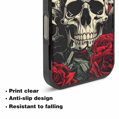 iPhone 16 Pro Max Case — Skull Dark Art Gothic Print, Custom Printed Phone Case