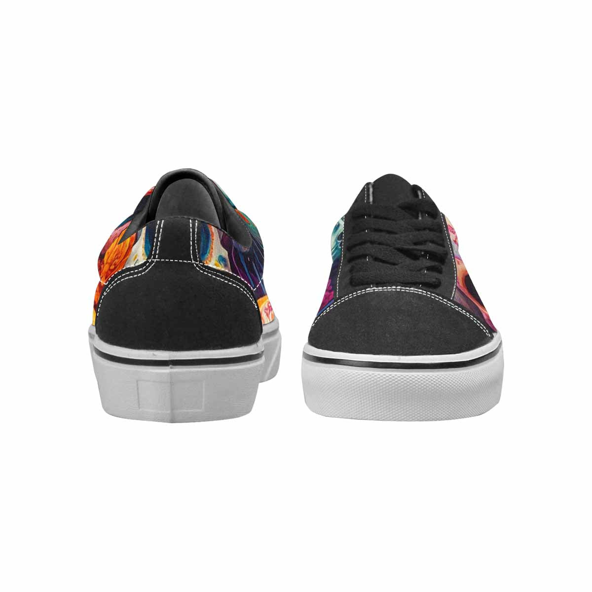 WOMEN'S Sugar Skulls Melting Sugar Lace-Up Canvas Vibrant Chaos Custom Sneakers