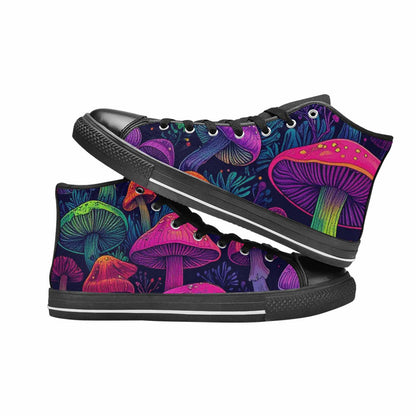 WOMEN'S Psychedelic Mushroom High Top Canvas Dark Academia Sneakers