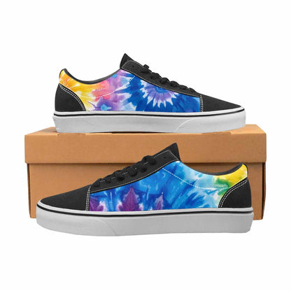 MEN'S Tie Dye Swirl Canvas Lace-Up Vibrant Chaos Custom Sneakers
