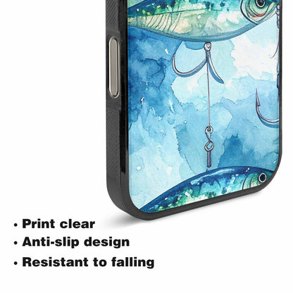 iPhone 16 Pro Max Case — Fishing Lure And Hook Pattern Seamless, Customized Protective Case