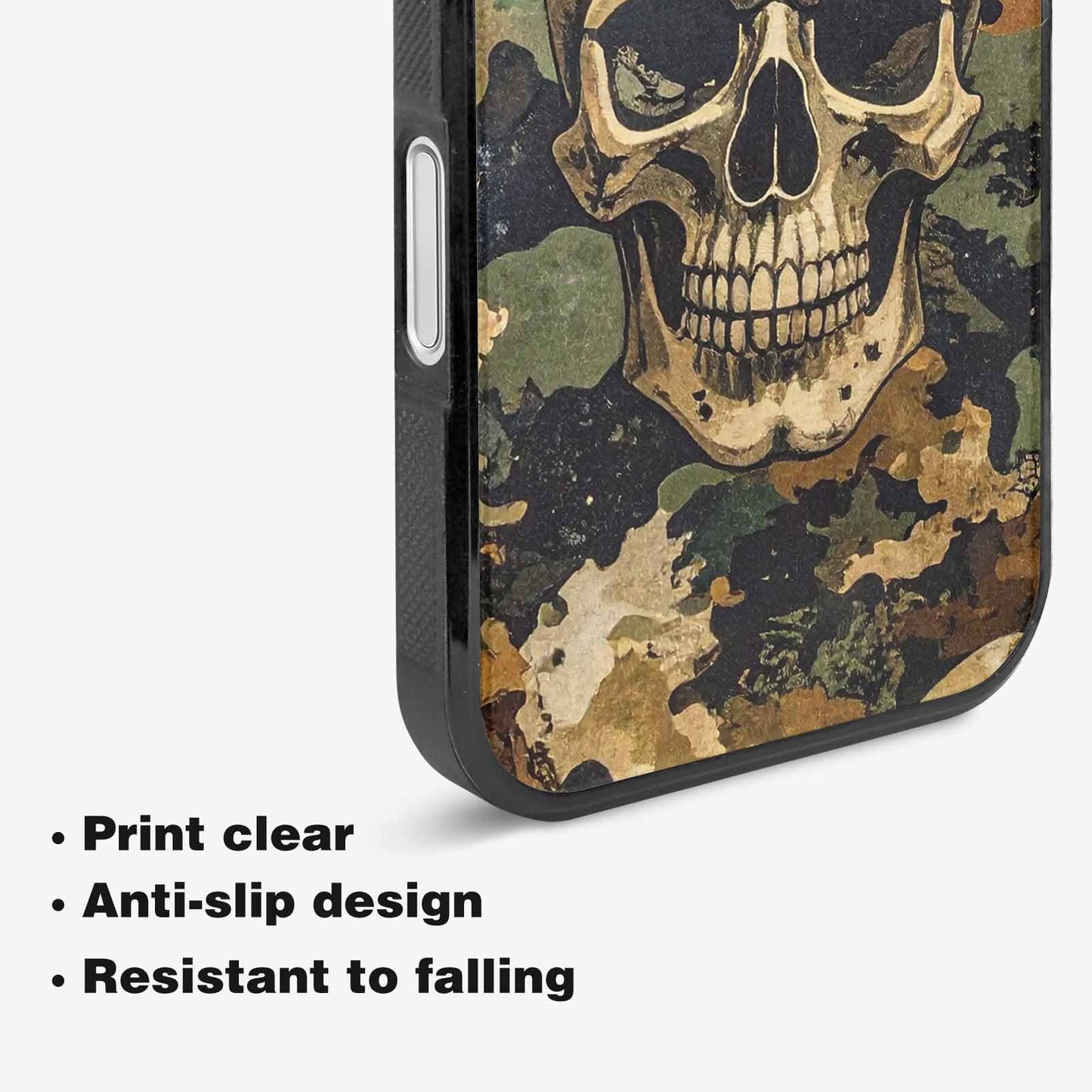 iPhone 16 Plus Case — Military Camo Texture Combined With Distressed, Unique Phone Case Design