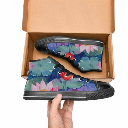 MEN'S Monet-Style Impressionist Water High Top Canvas Vibrant Chaos Custom Shoes