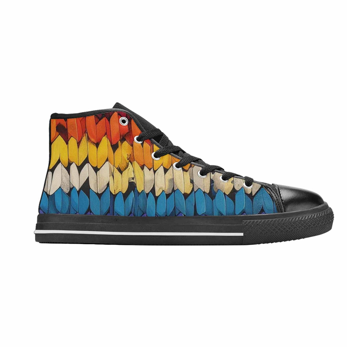 MEN'S Asexual Flag Color High Top Canvas Wallpaper Art Custom Sneakers