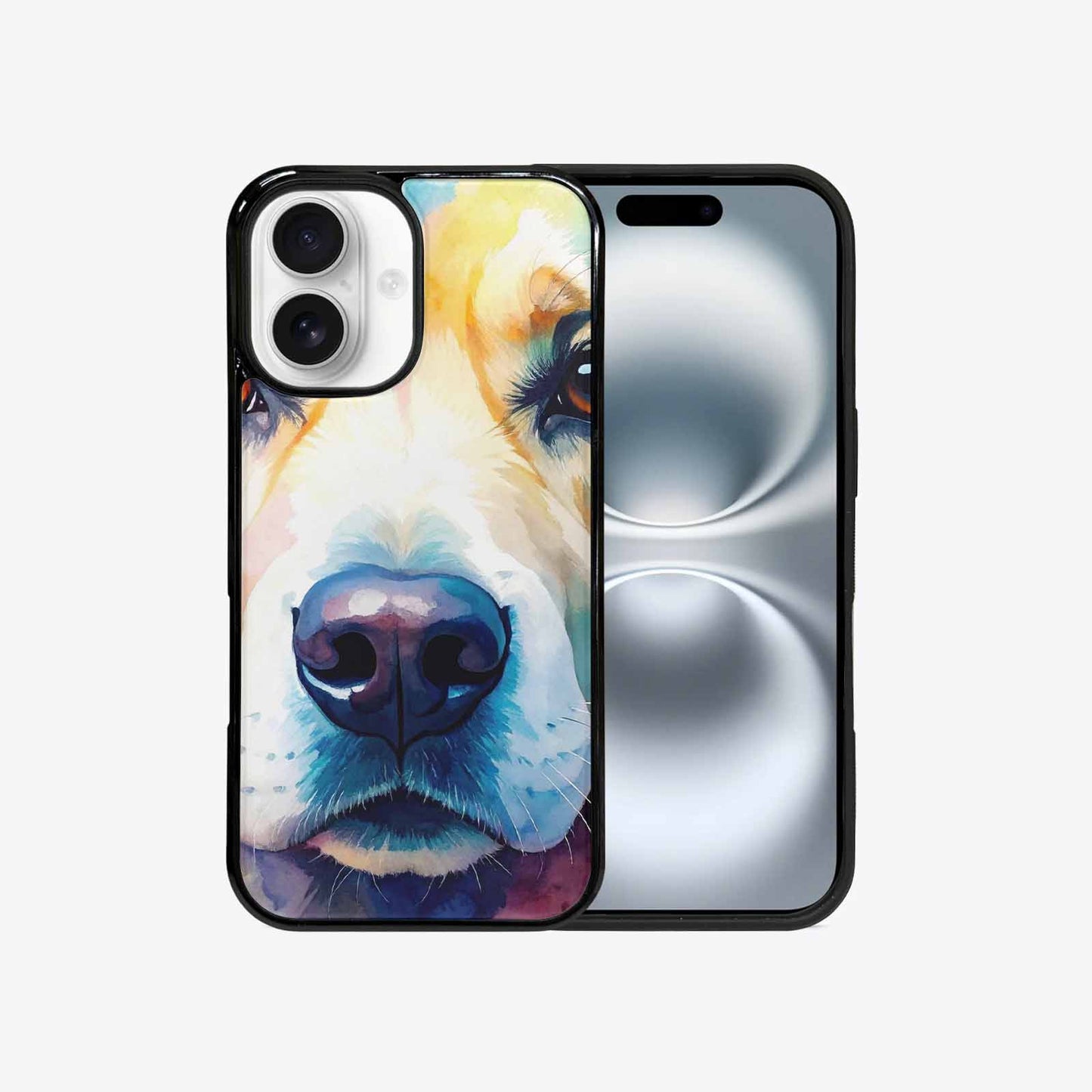 iPhone 16 Case — Golden Retriever Watercolor Art Pattern, Custom Printed Phone Case