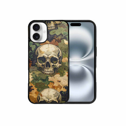 iPhone 16 Plus Case — Military Camo Texture Combined With Distressed, Custom Phone Case