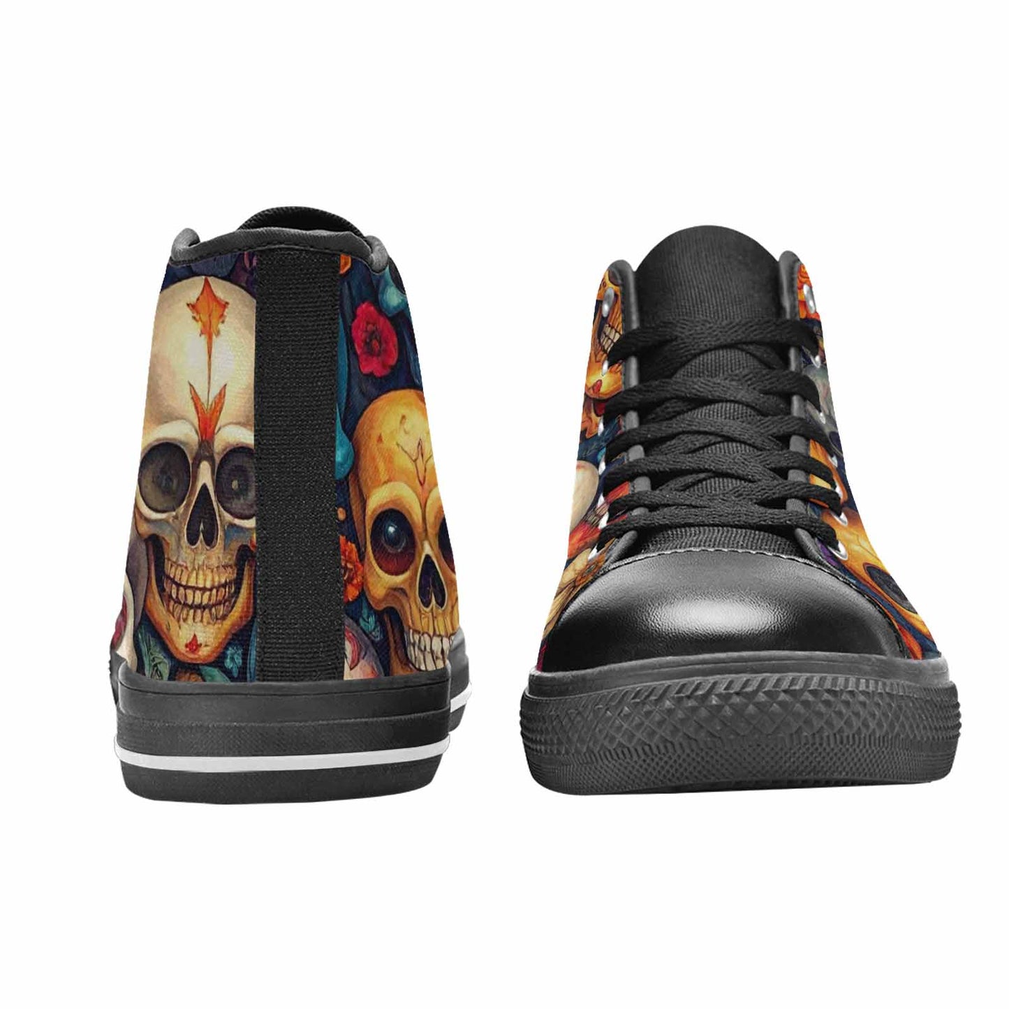 MEN'S Skull High Top Canvas Vivid Custom Shoes
