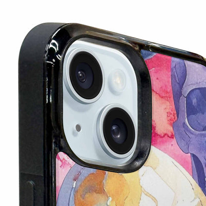 iPhone 15 Plus Case — Kulls Watercolor Skulls Small Skull Pattern, Unique Phone Case Design