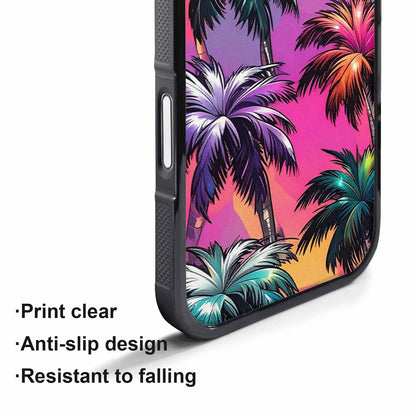 iPhone 17 Pro Case — Chrome Bling Palm Tree Original Art, Original Design Phone Case