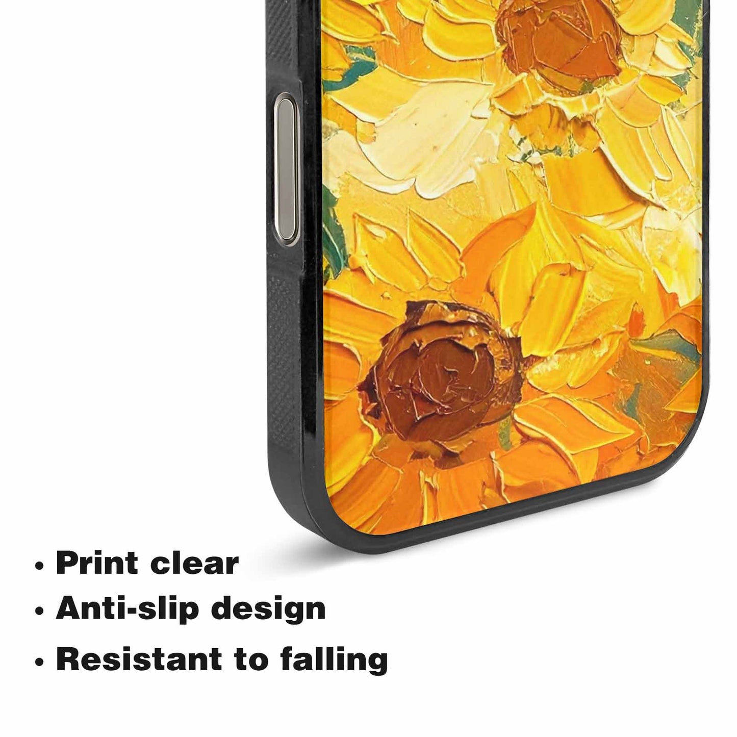 iPhone 16 Pro Case — Impressionist Sunflower Brushstroke Pattern Hundreds Of, Custom Made Phone Cover
