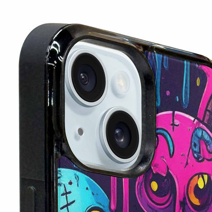 iPhone 15 Plus Case — Mixed Toxic Glow Creature Pattern Hundreds, Custom Phone Case