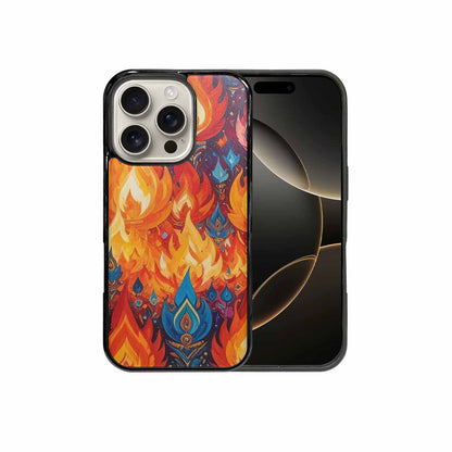 iPhone 16 Pro Case — Flame Burst Full Color Vibrant Flame, Custom Designed Case Cover