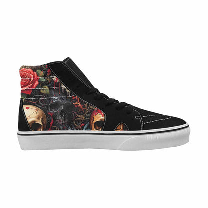 MEN'S Skulls Roses Melting Skulls High Top Canvas Vibrant Chaos Custom Sneakers