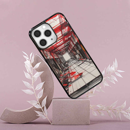 iPhone 15 Pro Max Case — Liminal Space Fragment Black Red Ink, Custom Designed Case Cover