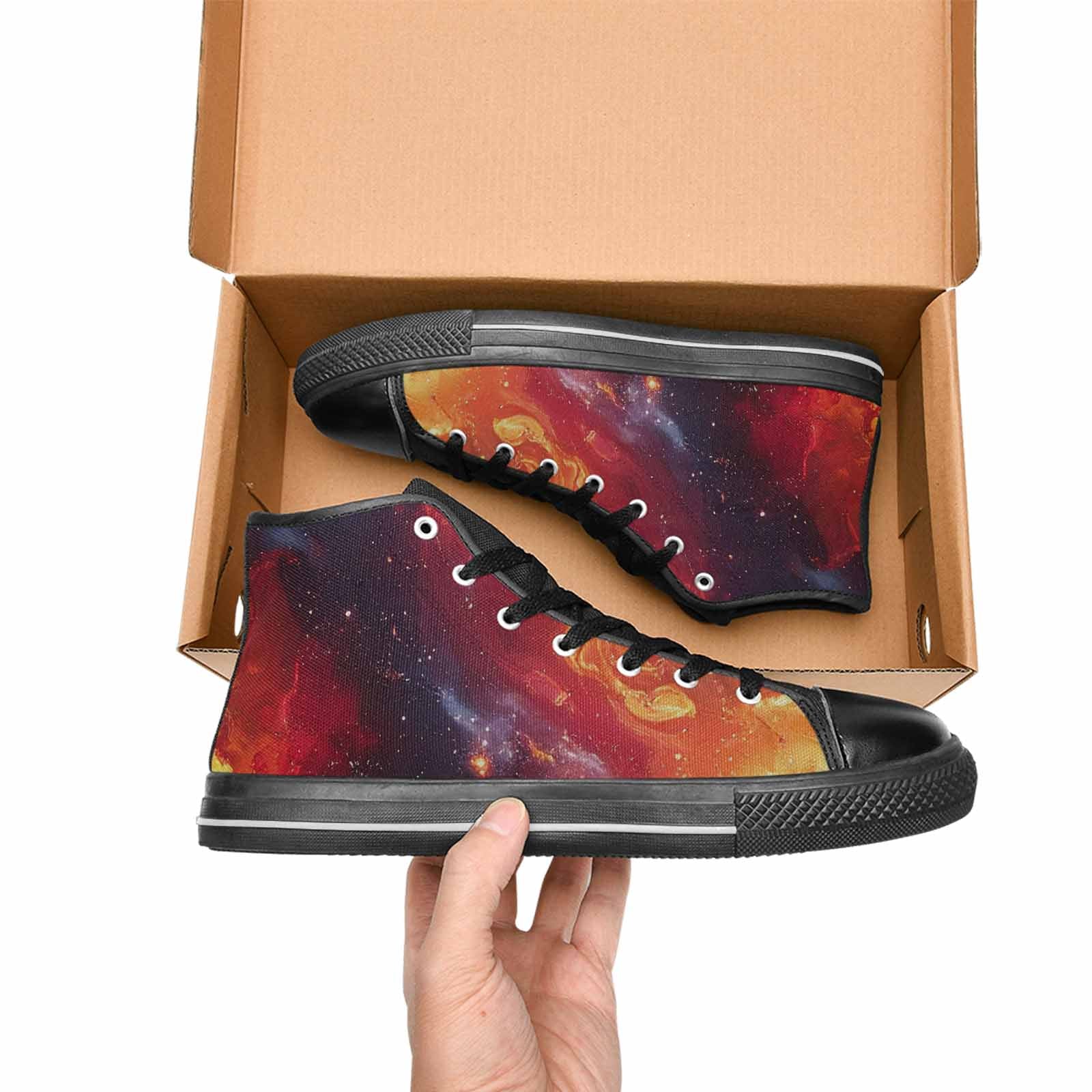 WOMEN'S Galaxy Art - High Top Canvas Wallpaper Art Shoes