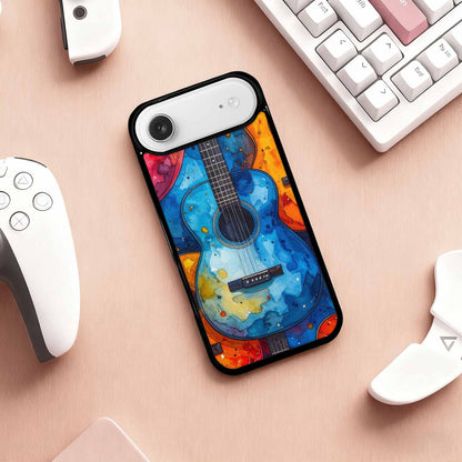 iPhone 17 Air Case — Watercolor Smiley Face Guitar Watercolor Abstract, Original Design Phone Case