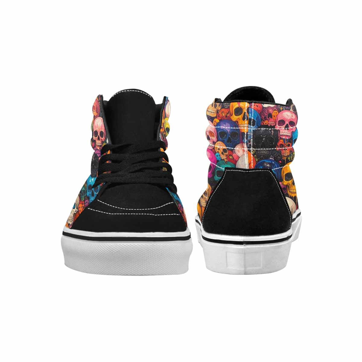 MEN'S Skulls (general) Skulls High Top Canvas Melting Art Custom Sneakers