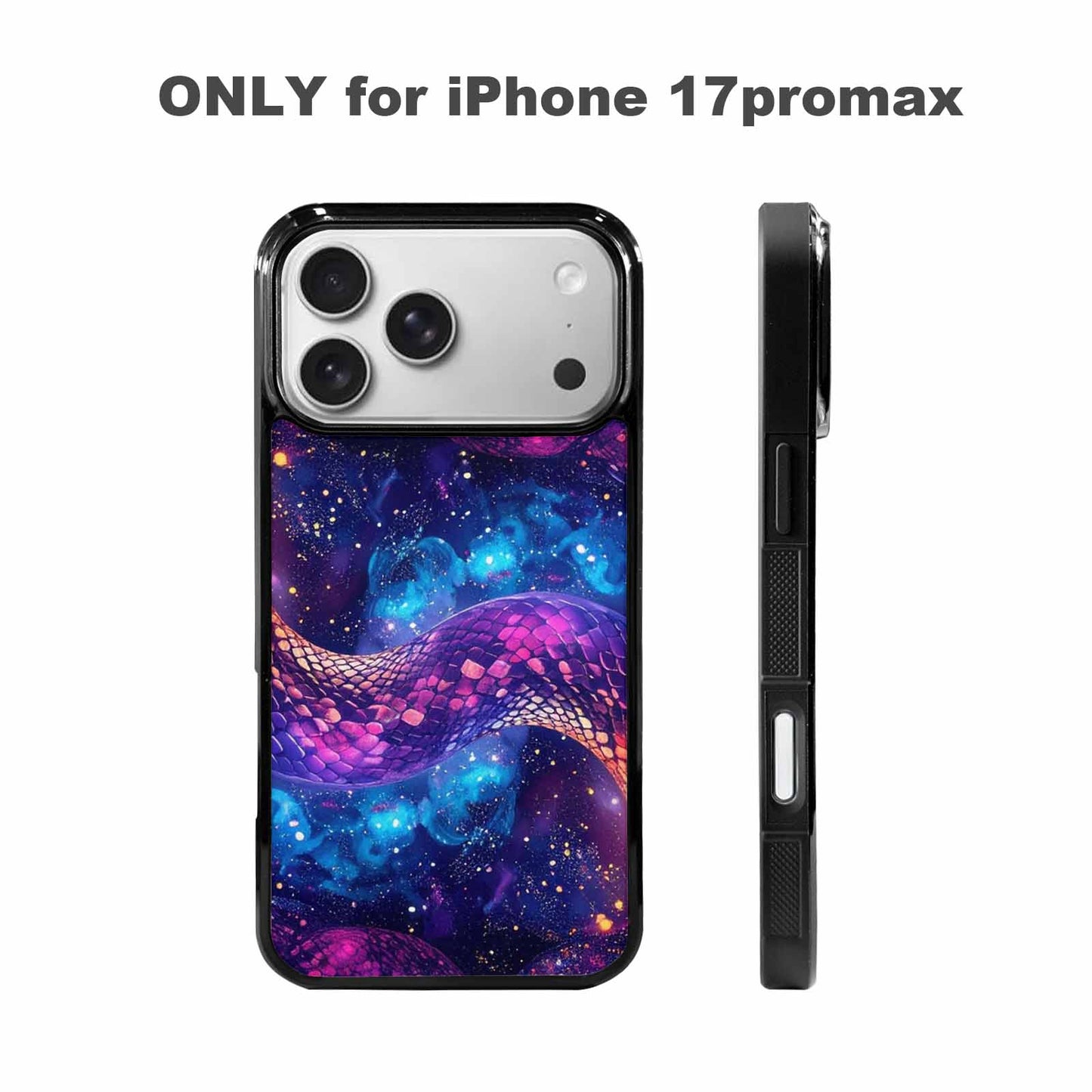 iPhone 17 Pro Max Case — Galaxy Snake Print Galaxy Space, Custom Printed Phone Case