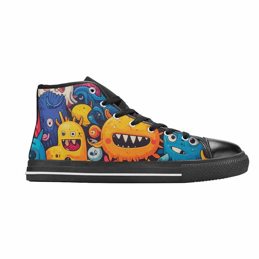 MEN'S Cartoon Monster Character High Top Canvas Surreal Custom Shoes